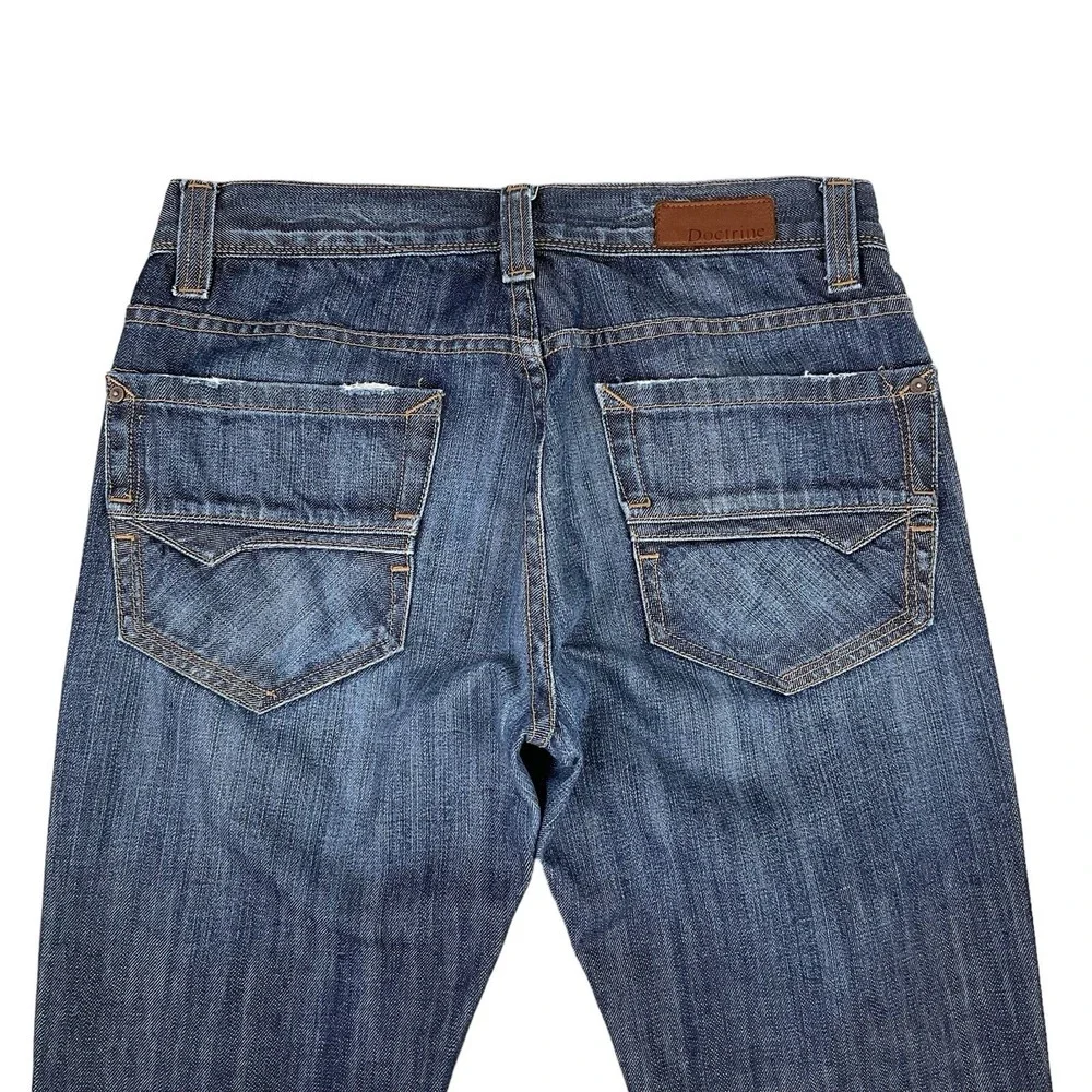Doctrine Jeans Men 30 (ACTUAL 30x29.5) Blue Straight Denim D7060 USA‎